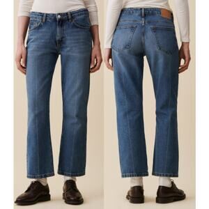 NWT Jeanerica Rivoli Mid Rise Denim Flare Cropped Jeans Vintage 70 Women's 26/32